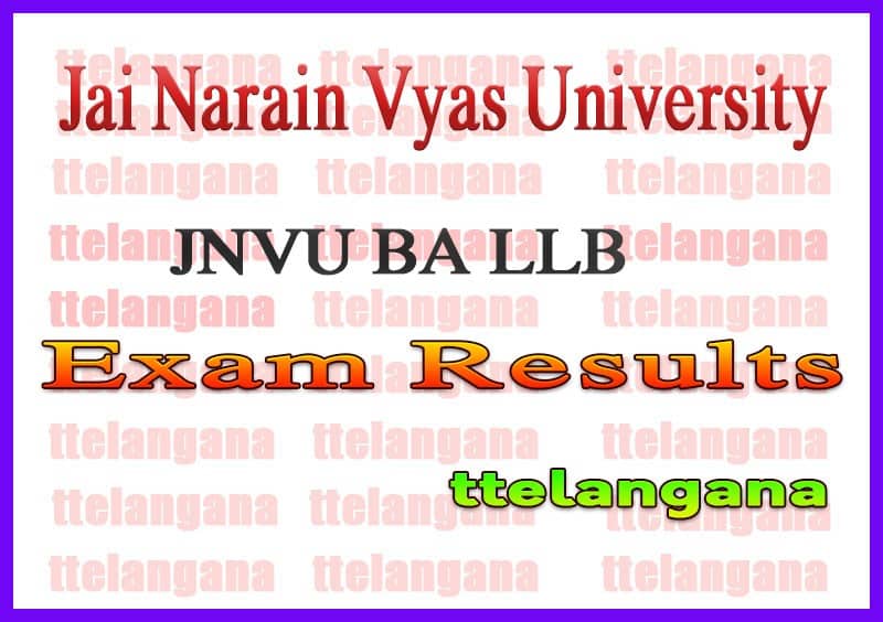 JNVU BA LLB 2nd 4th 6th 8th 10th Semester Result