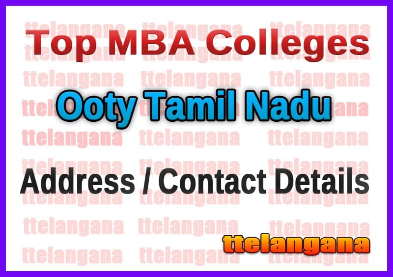 Top MBA Colleges in Ooty Tamil Nadu