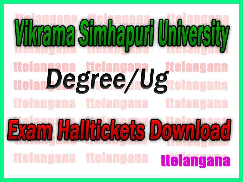 Vikrama Simhapuri University VSU Degree/ Ug Exam Hall Tickets Download
