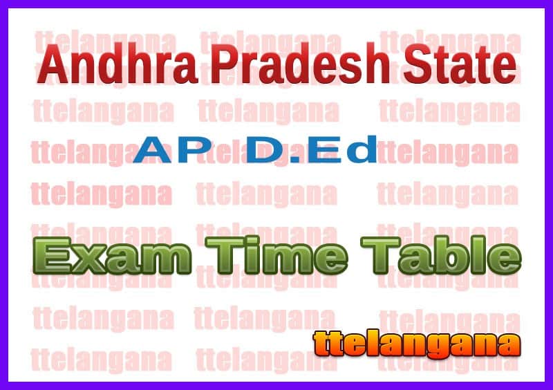 AP D Ed 1st 2nd Year Exam Time Table