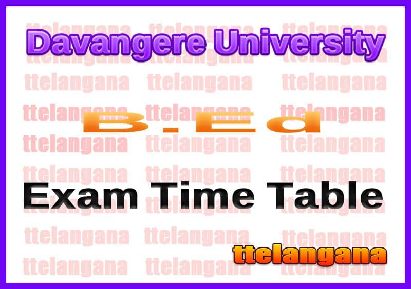 Davangere University B.Ed Exam Time Table