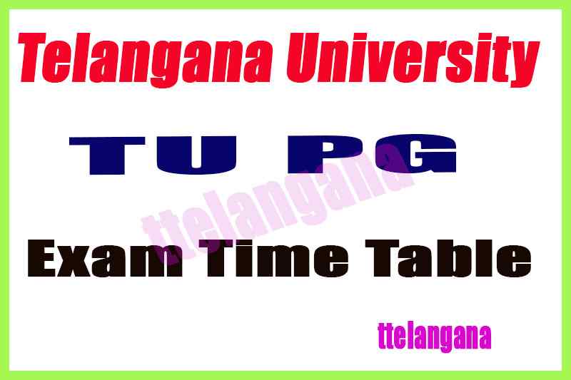 Telangana University PG Exam Time Table
