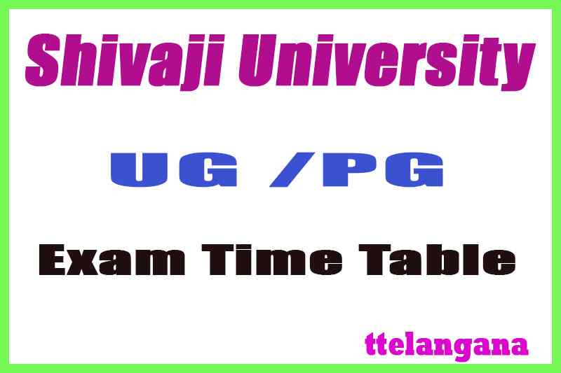 Shivaji University Kolhapur UG PG Exam Time Table