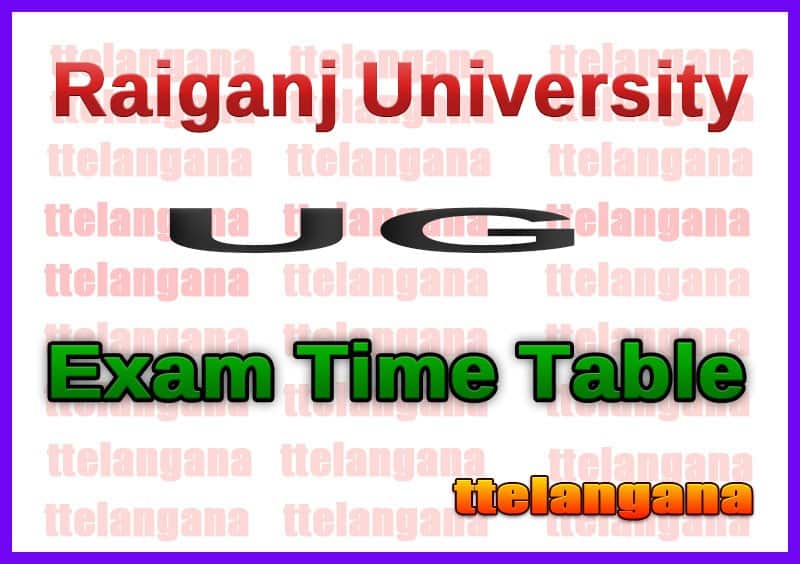 Raiganj University UG Exam Time Table Admit Card Result