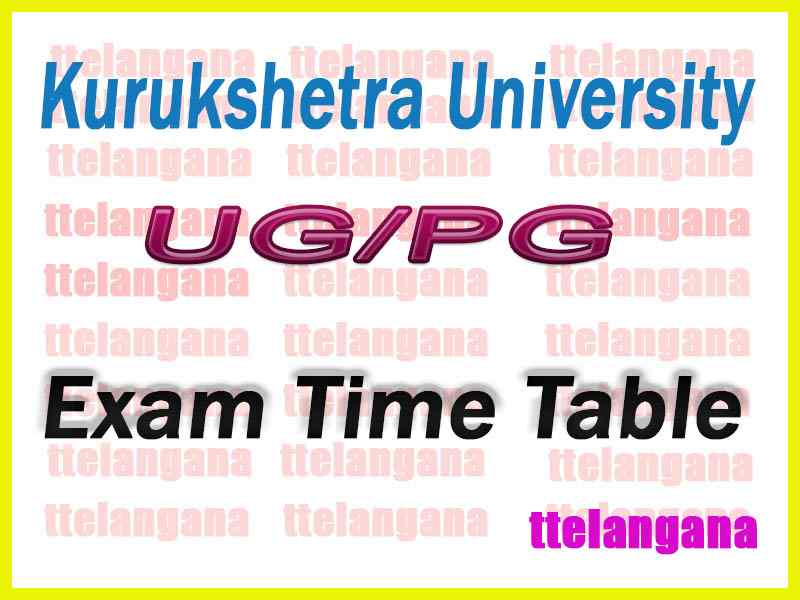 Kurukshetra University UG PG Exam Time Table