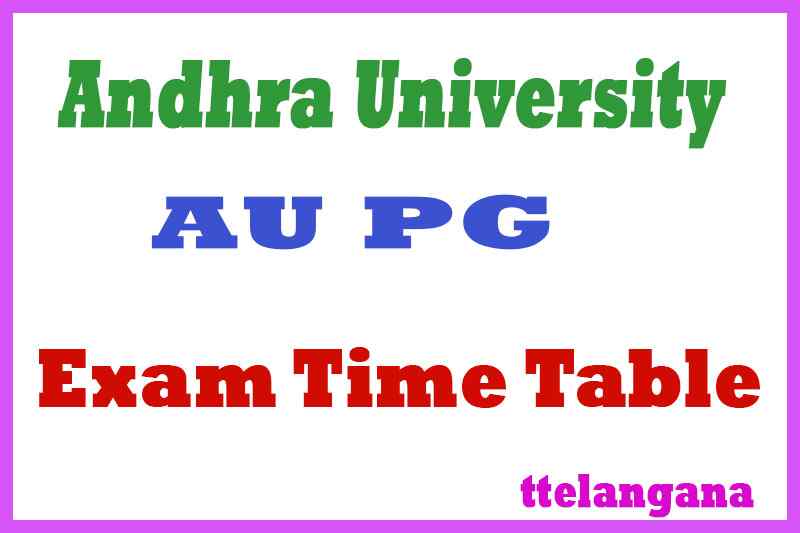 Andhra University AU PG Exam Time Table