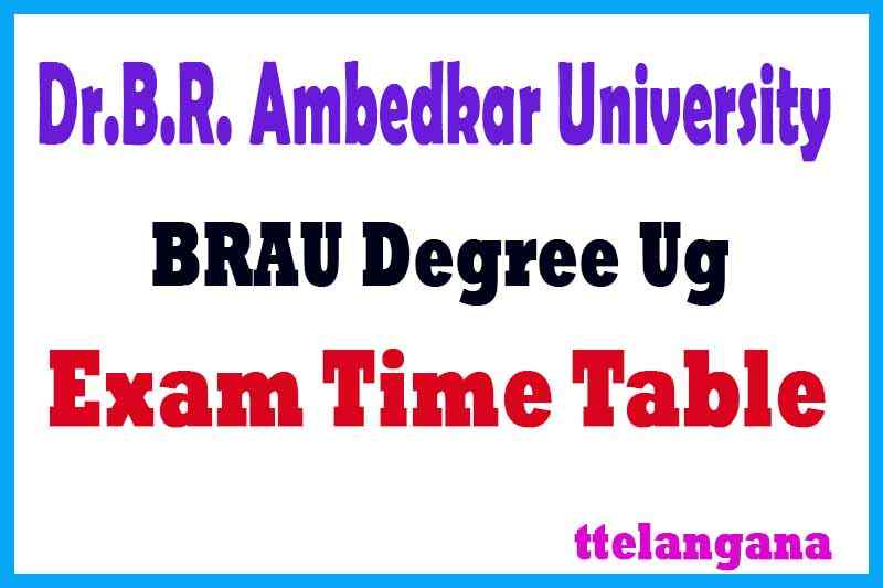BRAU UG B.A/B.Com/B.Sc/BBM Exam Time Table