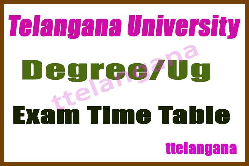 Telangana University UG Exam 1st 2nd 3rd Time Table