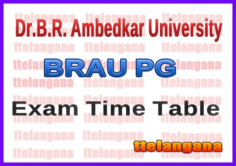 Dr.B.R. Ambedkar University BRAU PG Exam Time Table