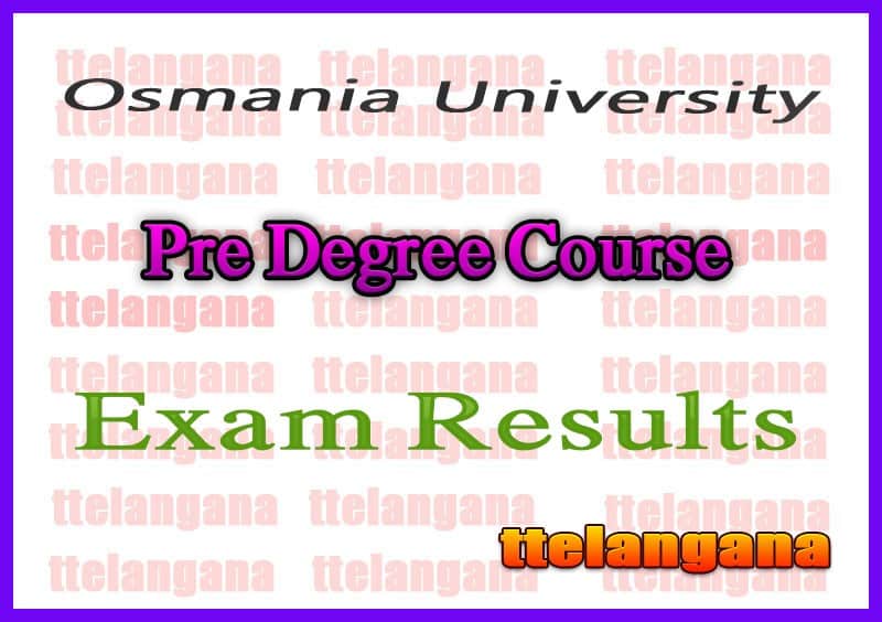 Osmania University Pre Degree Course Results