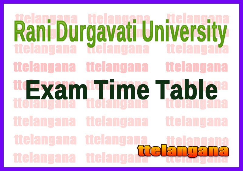 Rani Durgavati University Exam Time Table