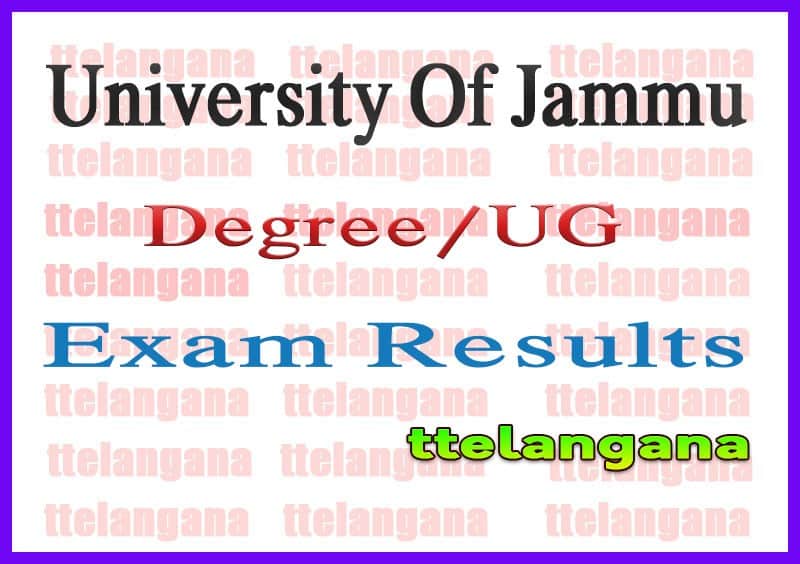 University Of Jammu BA/BSc/B.Com/BCA/BBA Exam Results