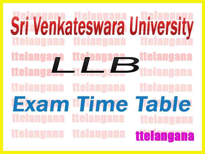 Sri Venkateswara University LLB Exam TimeTable
