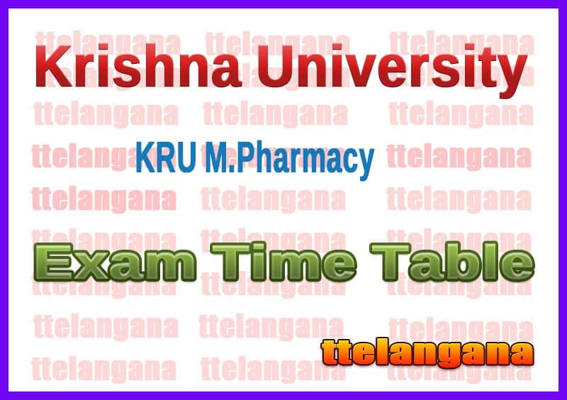 Krishna University M Pharmacy Exam Time Table