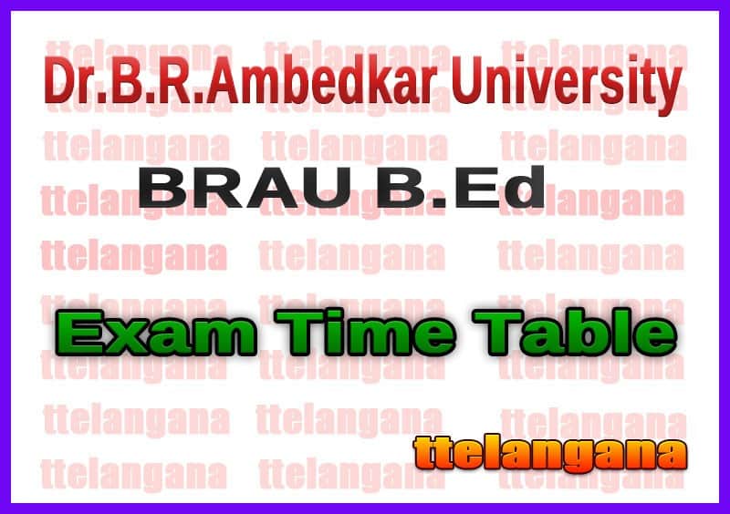 BRAU B.Ed Exam Time Table
