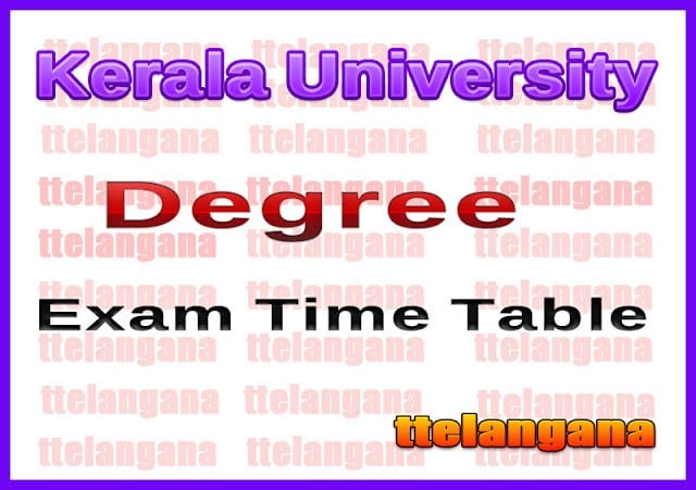 Kerala University Degree Exam Time Table