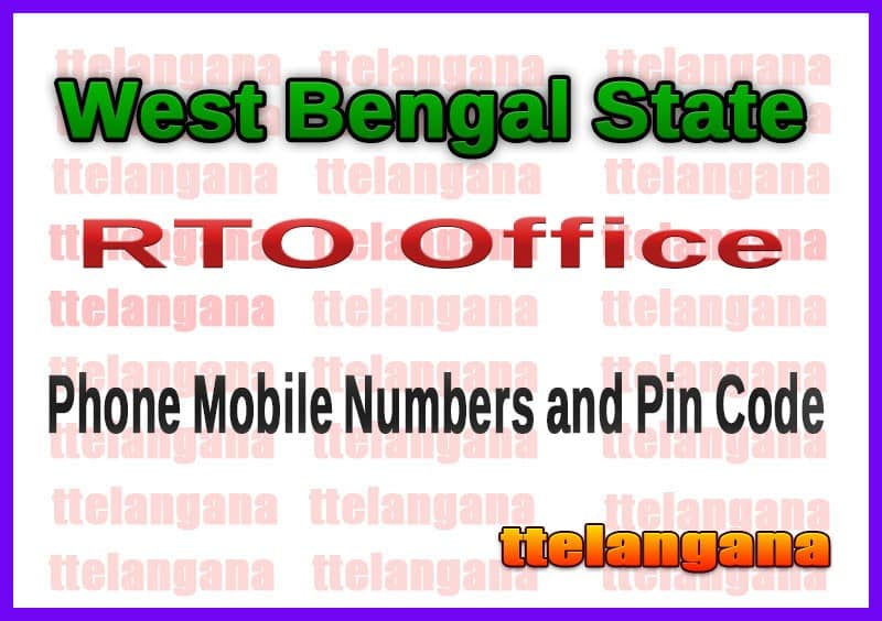 West Bengal RTO Office Phone Numbers