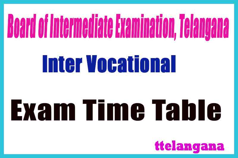 TS Inter Vocational Exam Time Table