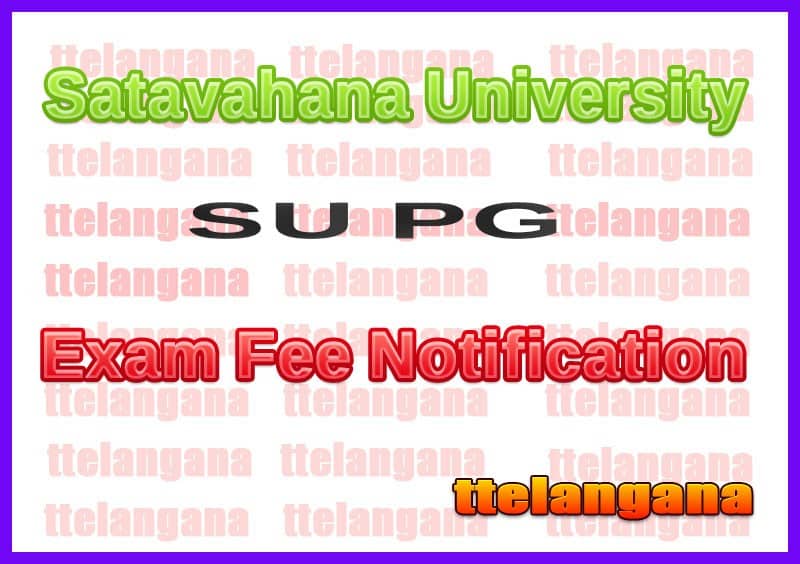 Satavahana University SU PG Exam Fee Notification