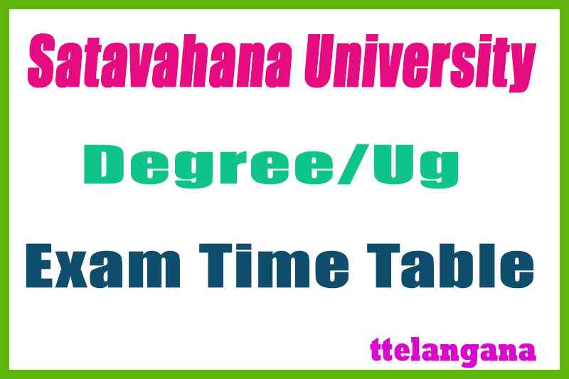 Satavahana University Degree Exam Time Table Download