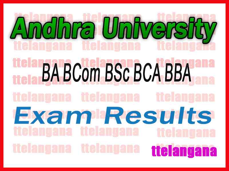 AU UG Andhra University BA BCom BSc BCA BBA Exam Results