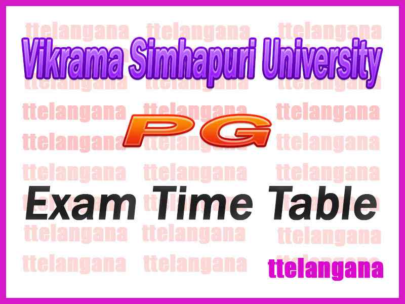 Vikrama Simhapuri University VSU PG Exam Time Table