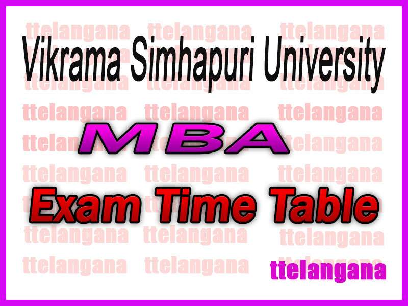Vikrama Simhapuri University VSU MBA Exam Time Table