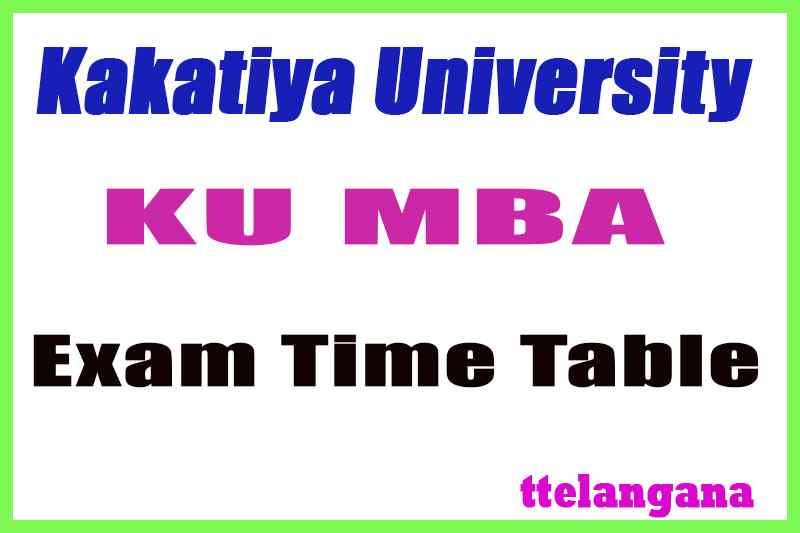 Kakatiya University MBA 3rd Sem Exam Time Table Download