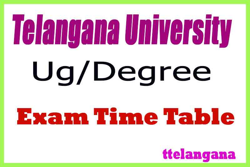 TU Degree Telangana University Nizamabad Degree Time Table