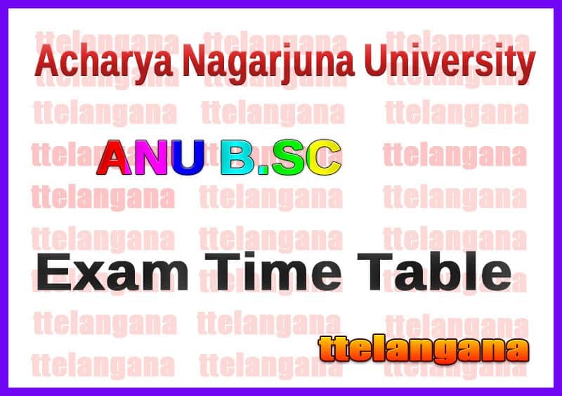ANU Degree B.Sc 1st 2nd 3rd Year Exam Time Table