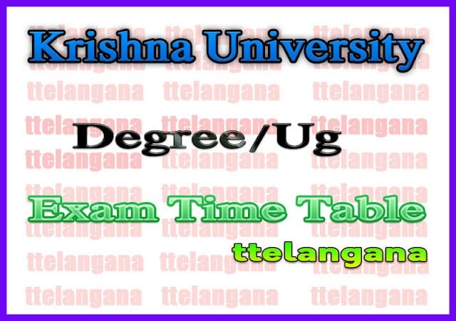 KRU Degree Krishna University Machilipatnam Degree Time Table