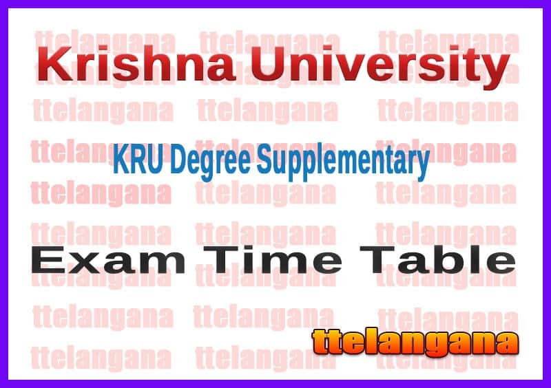 Krishna University KRU Degree Supplementary Exam Time Table
