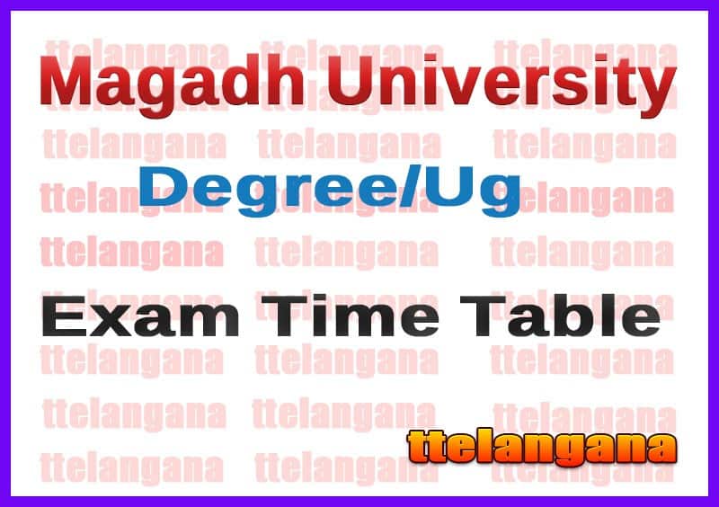 Magadh University UG Exam Time Table