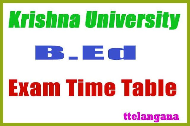 Krishna University KRU B.ED Exam Time Table