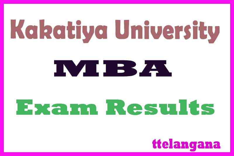 Kakatiya University KU MBA Exam Results