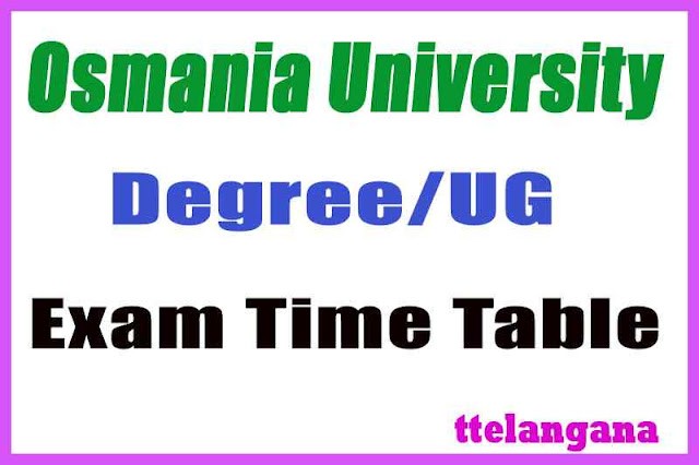 OU Degree Time Table 2019 BA BSc BCom Exam Time Table