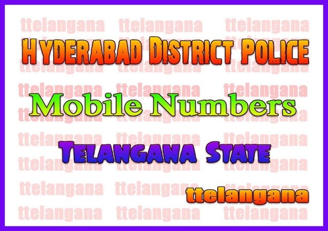 Hyderabad Police Officer Mobile / Land Line Numbers List