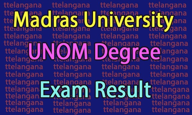 Madras University UNOM Degree Result