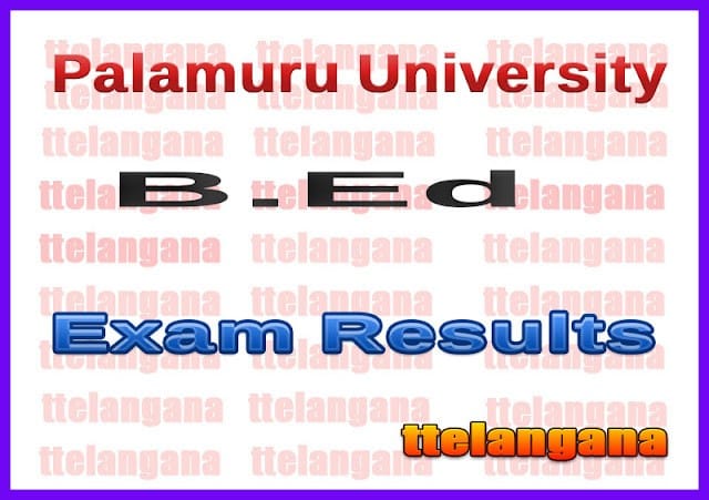 Palamuru University B.Ed 1st 2nd Regular / Supply Results