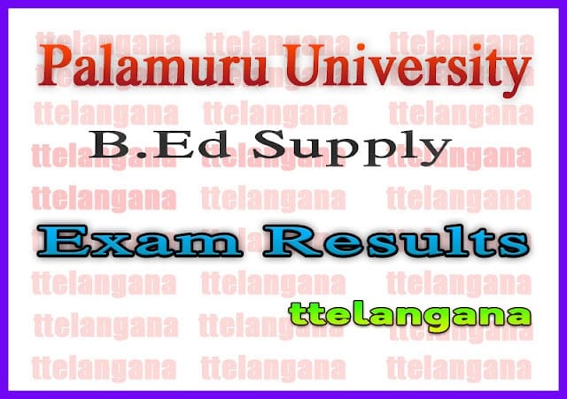 Palamuru University BEd Supply Exam Results