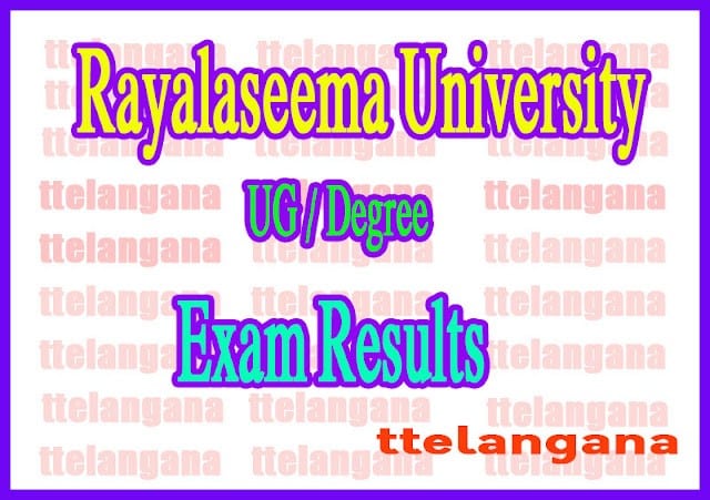 Rayalaseema University RU UG / Degree Exam Results