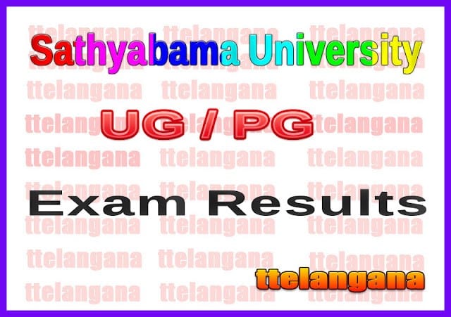 Sathyabama University UG PG Exam Results