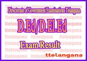 Telangana TS D Ed 1st 2nd year Exam Results 