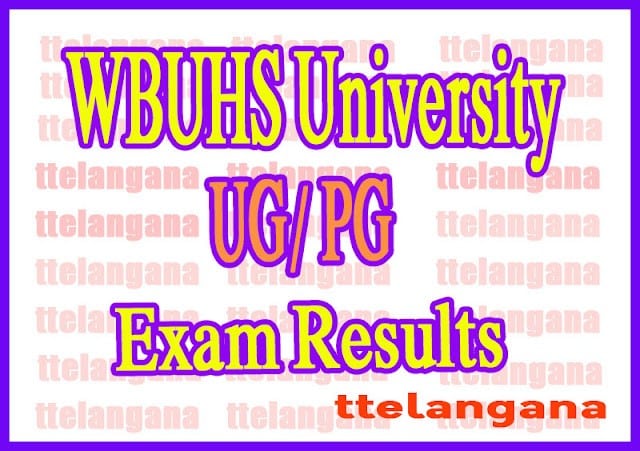 WBUHS UG PG Exam Results