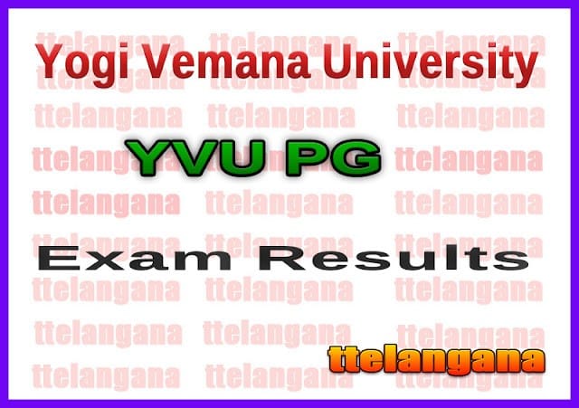 Yogi Vemana University YVU PG Exam Results