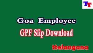 Goa Employee GPF Slip