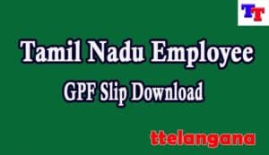 Tamil Nadu Employee GPF Slip 