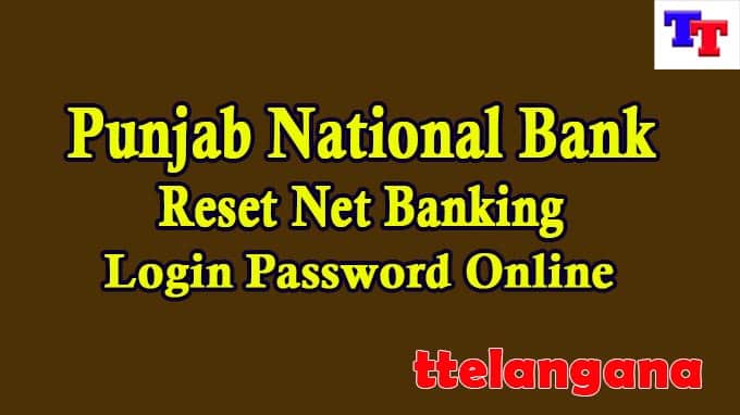 Reset PNB Net Banking Login Password Online