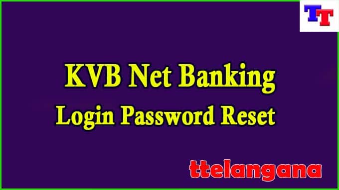 Reset KVB Net Bank ID Login Password