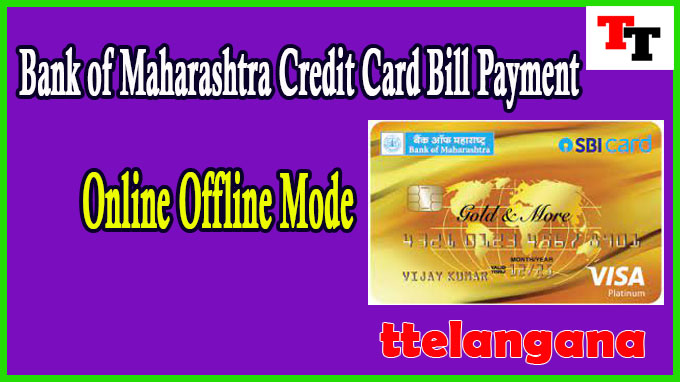 Bank of Maharashtra Credit Card Bill Payment Online Offline Mode